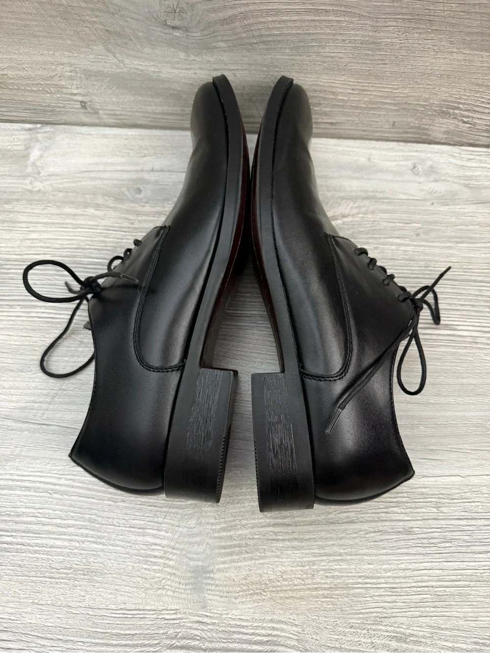 J F Corvus Classic Black Derby Shoes - Men's Dress Oxfords size 9.5